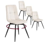 VASAGLE Chaises de Salle à Manger en Velours, Pivotantes à 360°, Ergonomiques, Lot de 4, 43 x 52 x 83 cm, pour Salon et Bureau, Beige Cappuccino, Collection Tyra KDC198L101