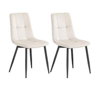 VASAGLE Chaises de Salle à Manger en Velours, Rembourrées, Lot de 2 | Chaises de Cuisine avec Pieds Réglables, Supporte 120 kg Chacune, Pour Salon, Beige cappuccino, Collection Tyra, KDC088L101