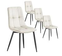 VASAGLE Chaises de Salle à Manger en Velours, Rembourrées, Lot de 4 | Chaises de Cuisine avec Pieds Réglables, Supporte 120 kg Chacune, Pour Salon, Beige cappuccino, Collection TYRA, KDC080LH01