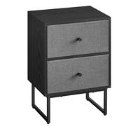 VASAGLE Chevet, Table d'Appoint avec 2 Tiroirs Amovibles, 30 x 40 x 55 cm | Rangement en Tissu, pour Chambre, Salon, Noir Boisé et Gris Ardoise, Collection BELLAH LGS029B56