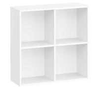 VASAGLE Collection Custos - Bibliothèque, étagère à livres, avec 4 compartiments, étagère de bureau, étagère cubique, étagère d'appoint, pour salon, chambre, bureau, chambre d'enfant, blanche LBC476W0