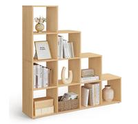 VASAGLE Collection Custos - Étagère de rangement avec 10 compartiments, étagère ouverte, étagère en escalier, système de rangement pour décoration, plantes, salon, chambre, 29 x 129,5 x 129,5 cm, coul