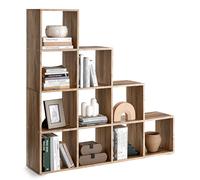 VASAGLE CUSTOS Collection - Bibliothèque à 10 Compartiments, Étagère avec Casiers Ouverts, Meuble de Rangement, Salon, Chambre, Bureau, Marron Caramel LBC010B50V1