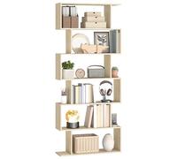 VASAGLE Custos Collection - Bibliothèque, Étagère à 6 Niveaux, Meuble de Rangement, Cloison Séparateur, Moderne, pour Salon, Chambre, Bureau, Beige Naturel LBC061L01V1