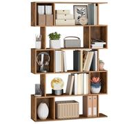 VASAGLE Custos Collection - Bibliothèque, Étagère sur 5 Niveaux, 24 x 90 x 159 cm, Meuble de Rangement, avec Compartiments Ouverts, pour Salon, Chambre, Bureau, Marron Rustique LBC416K01