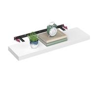 VASAGLE Custos Collection - Étagère Murale, Tablette Flottante, 20 x 80 x 3,8 cm, Étagère Suspendue pour Cadres Photo, Décoration, Rangement pour Salon, Bureau, Cuisine, Blanc Neige LWS028WE01