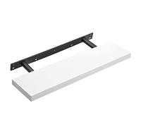 VASAGLE Custos Collection - Étagère Murale, Tablette Flottante, Étagère Suspendue, pour Livres, Photos, Décoration, 80 x 20 x 3,8 cm, en MDF, pour Salon, Cuisine, Entrée, Chambre, Blanc LWS28WTV1