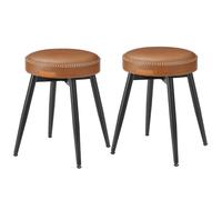 VASAGLE EKHO Collection - Tabouret de Salle à Manger, Lot de 2, Chaise de Cuisine, Siège Rembourré, PU avec Coutures, Style Moderne Mi-siècle, Hauteur 48,2 cm, Salon, Marron Caramel LDC170KN01V1