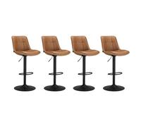 VASAGLE Ensemble de 4 Tabourets de Bar, Pivotants, Hauteur Réglable | Chaise pour Îlot Central, en Cuir PU, Capacité 120 kg, pour Cuisine et Meuble Bar, Collection MONNI