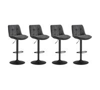 VASAGLE Ensemble de 4 Tabourets de Bar, Pivotants, Réglables en Hauteur | Chaise pour Îlot Central, en Tissu Chenille, Base en Acier, Parfait pour Cuisine et Bar, Gris Ardoise