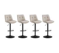 VASAGLE Ensemble de 4 Tabourets de Bar, Réglables en Hauteur | Chaise Pivotante pour Îlot Central, Tissu Chenille, 65-85,5 cm, Marron Camel, Collection MONNI