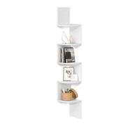 VASAGLE Étagère d’Angle Murale, Étagère de Rangement à 5 Niveaux, Étagère à Plantes, pour Chambre à Coucher, Salon, Salle de Bain, Bureau à Domicile, Blanc Nuage