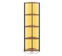 VASAGLE Étagère d'angle à 5 Niveaux, Bibliothèque avec Éclairage LED Réglable, Meuble de Rangement avec Cadre en Acier, 24,8 x 48 x 146,6 cm, pour Salon, Chambre, Bureau, Marron Rustique LBC590K02