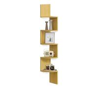 VASAGLE Étagère d'angle à 5 Niveaux, Étagère d'affichage Flottante pour Salon, Bureau, Cuisine, Chambre à Coucher, pour Plantes, CD, décorations, Moderne, chêne Naturel LBC072Y70