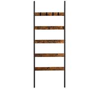 VASAGLE Étagère échelle inclinée, Porte-Serviettes, 5 Niveaux, Largeur 65 cm, Cadre en Acier, pour couvertures, Serviettes, Foulards, Style Industriel, Marron Rustique et Noir LLS011B01
