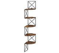 VASAGLE Étagère Murale à 5 Niveaux, Meuble d’Angle, Bibliothèque, Rangement, Montage Facile, pour Chambre, Salon, Salle de Bain, Cuisine, Bureau, Marron Rustique et Noir LLS851B01