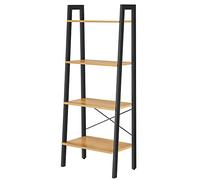 VASAGLE LLS044B05 Étagère échelle à 4 niveaux pour salon, chambre, cuisine, bureau à domicile, style industriel, cadre en acier, marron miel et noir