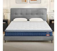 VASAGLE Matelas Double, Hybride à Ressorts Ensachés, 180 x 200 x 20 cm | Mousse à Mémoire de Forme Gel, Soutien Mi-ferme sur 7 Zones, Bords Renforcés, Housse Respirante, Collection MOSEY RMZ218QZ02