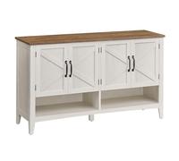 VASAGLE Meuble à Chaussures à 4 Niveaux, Étagère Réglable, 120x35x70,5 cm | Organisateur, Armoire Indépendante, Style Campagne Moderne, Entrée, Blanc rustique et Marron miel, Collection LIRY LBC039W01