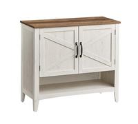 VASAGLE Meuble à Chaussures à 4 Niveaux, Étagère Réglable, 80x35x70,5 cm | Organisateur, Armoire Indépendante, Style Farmhouse, Entrée, Blanc rustique et Marron miel, Collection LIRY LBC038W01