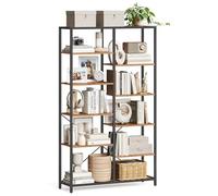 VASAGLE Bibliothèque, Meuble de Rangement 5 Niveaux, 100 x 30 x 170 cm, Marron Rustique et Noir LLS155B01