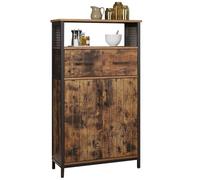 VASAGLE Meuble de Rangement, Buffet, Placard, avec Tiroir et Étagère Réglable, Meuble de Salle de Bain, Cadre en Acier, pour Salon, Cuisine, Style Industriel, Marron Rustique et Noir d'Encre LSC261B01