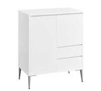 VASAGLE Meuble de Rangement, Commode, Buffet, 2 Compartiments avec Porte et Étagère Réglable, 2 Tiroirs, Moderne, 40 x 70 x 85 cm, pour Chambre, Salon, Salle à Manger, Bureau, Blanc Nuage BBK243W01