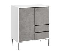 VASAGLE Meuble de Rangement, Commode, Buffet, 2 Compartiments avec Porte et Étagère Réglable, 2 Tiroirs, Moderne, 40 x 70 x 85 cm, pour Chambre, Salon, Salle à Manger, Bureau, Gris Béton BBK243G02
