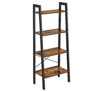 VASAGLE Meuble de Rangement, ÉtagÈre Rangement 4 Niveaux, BibliothÈque, pour Salon, Chambre, Cuisine, Bureau, Style Industriel, Cadre en Acier, Marron Rustique et Noir LLS44X