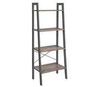 VASAGLE Meuble de Rangement, Étagère Rangement 4 Niveaux, Bibliothèque, pour Salon, Chambre, Cuisine, Bureau, Style Industriel, Cadre en Acier, Grège et Gris LLS44MG, 56 x 34 x 137.5 cm