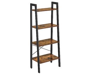 VASAGLE Meuble de Rangement, ÉtagÈre Rangement 4 Niveaux, BibliothÈque, pour Salon, Chambre, Cuisine, Bureau, Style Industriel, Cadre en Acier, Marron Rustique et Noir LLS44X