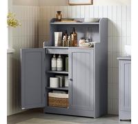 VASAGLE Meuble de Salle de Bain, 2 Portes, 2 Étagères Réglables | Armoire de Rangement, 100 cm de Hauteur, pour Salle à Manger, Cuisine, Salon, Gris tourterelle, Collection SOFIE BBC770G02