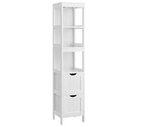 VASAGLE Meuble de Salle de Bain, 2 Tiroirs, 3 Compartiments Ouverts | Meuble de Rangement sur Pied, Commode, pour Salon, Cuisine, Blanc, Collection SOFIE BBC66WT