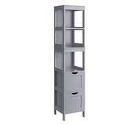 VASAGLE Meuble de Salle de Bain, 2 Tiroirs, 3 Compartiments Ouverts | Meuble de Rangement sur Pied, Commode, pour Salon, Cuisine, Gris tourterelle, Collection SOFIE BBC066G02