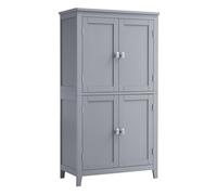VASAGLE Meuble de Salle de Bain, Armoire de Rangement, 4 Portes | Meuble Haut, Style Ferme Moderne, avec Étagères Réglables, pour Cuisine, Gris Tourterelle, Collection Helan BBC552P36
