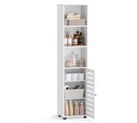 VASAGLE Meuble de Salle de Bain, Placard Haut, 3 Compartiments Ouverts | Étagère de Rangement, 2 Étagères Réglables, Salon, Entrée, Blanc Nuage, Collection HANIS BBK160W01