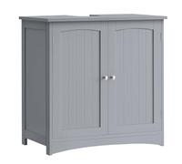 VASAGLE Meuble sous Lavabo, 2 Portes, Étagère Réglable, 70 x 40 x 70 cm | Meuble de Salle de Bain, Placard sous Vasque, Style Farmhouse, Gris tourterelle, Collection SOFIE BBC011G01
