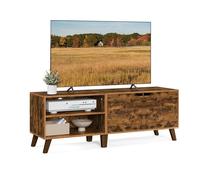 VASAGLE Meuble TV 2 Portes, Support Télé avec Étagères Réglables, Longueur 140 cm, pour Télévisions 60 Pouces, Salon, Salle à Manger, Chambre, Marron Rustique LTV027X01
