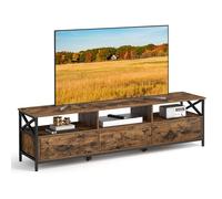 VASAGLE Meuble TV pour Télévision jusqu'à 80 Pouces, 178 x 40 x 50 cm | Support Télé, 3 Tiroirs 3 Étagères, Cadre en Acier, Salon, Chambre, Marron rustique et Noir mat, Collection DAXTON LTV303KD01