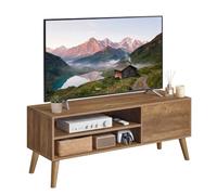 VASAGLE Meuble TV, Support Télé, pour Télévision jusqu'à 55 Pouces, Longueur 120 cm, Rangement Consoles de Jeux, Style Rustique, pour Salon, Chambre, Marron Miel LTV120K101