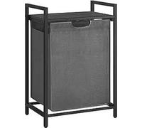 VASAGLE Panier à linge, Seau à linge avec étagère, Caisse à linge, Sac à linge en tissu Oxford extensible, amovible, châssis métallique, 65 L, 50 x 33 x 72 cm