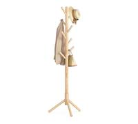 VASAGLE Porte-manteau sur Pieds, en Bois, en Forme d’Arbre, 8 Crochets, 3 Hauteurs Réglables, pour Vêtements, Chapeaux, Sacs, Entrée, Salon, Chambre, Bureau, Couleur Boisée RCR004N01