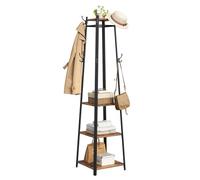 Vestiaire, 43 x 43 x 180 cm, Style rustique, Marron Rustique et Noir LCR80X