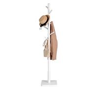 VASAGLE Portemanteau, Support sur Pieds, 8 Crochets, Bois d'Hévéa | 175cm Portant à Vêtements, pour Manteaux, Chapeaux, Sacs, pour Entrée, Couloir, Blanc nuage, Collection ANDI RCR010W02