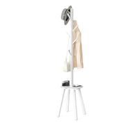 VASAGLE RCR033W01 Porte-manteau autoportant avec 8 crochets et étagère de rangement, 170,5 cm de haut, pour manteaux, chapeaux, sacs, pour couloir, entrée, chambre à coucher, blanc nuage