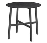 VASAGLE Table à Manger, Table de Cuisine Ronde, pour Salon, Bureau, 80 x 75 cm (Diamètre x H), Style Industriel, Noir Boisé et Noir d'encre KDT080B02
