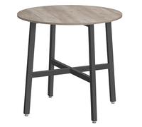 VASAGLE Table à Manger, Table de Cuisine Ronde, pour Salon, Bureau, 80 x 75 cm (Diamètre x H), Style Industriel, Grège Chiné et Noir d'encre KDT080G01