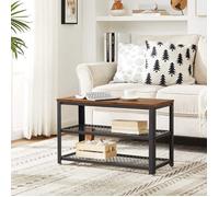VASAGLE Table Basse Vintage,Table d’appoint, Étagère de Rangement en Treillis, 73 x 30 x 45 cm, Style industriel LBS73X
