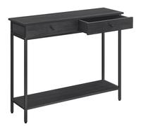 VASAGLE Table Console, avec 2 Tiroirs, Cadre en Acier | Table d'Entrée, Bout de Canapé, Style Industriel, Gris Anthracite et Noir d'encre, Collection BARNET LNT015B07