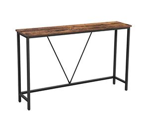 VASAGLE Table Console, Bout de Canapé Fin pour Salon, Montage Facile | Table d’Entrée, Table de Couloir, Marron rustique et Noir mat, Collection BARNET LNT020B01